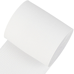 White 5M Polyester Elastic Ribbon, for Sewing Accessories, White, 4 inch(100mm)