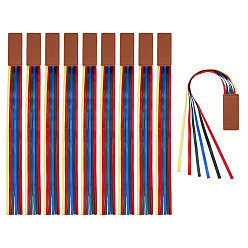 Разноцветный 10 шт. закладки из искусственной кожи, с полиэфирной лентой, прямоугольные, красочный, 370x30 мм