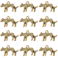 Античное Золото 60 шт. Подвески из сплава в тибетском стиле, леопардовые прелести, античное золото , 14x24x4 мм, отверстие : 2 мм
