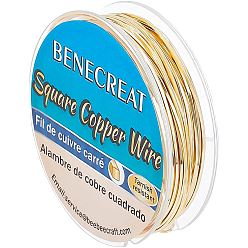 Light Gold Медный провод, квадратный, золотой свет, 0.75x0.75 мм, около 32.81 футов (10 м) / рулон