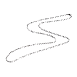 Нержавеющая Сталь Цвет Не тускнеет 304 ожерелья из шариковой цепи из нержавеющей стали, цвет нержавеющей стали, 16.14 дюйм (41 см), 2 мм