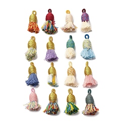 (52) Непрозрачная лаванда Хлопковые подвески с кисточками, полиэстером, разноцветные, 32~37x11~12 мм, отверстие : 2x4.5 мм