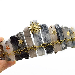 Кварц Турмалинизации  Резинки для волос из натурального рутилированного кварца, короны для волос для женщин и девочек, 350x150 мм