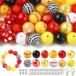 (52) Непрозрачная лаванда 50шт. посадка акриловых бусин, горизонтальное отверстие, бейсбол, разноцветные, 19.5 мм, отверстие : 2.5 мм