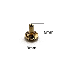 Light Gold Iron Rivet Studs, for Purse, Bags, Boots, Leather Crafts Decoration, Light Gold, 6x9mm