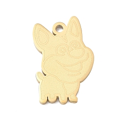 Doré  Pendentifs en acier inoxydable, charmes de bouledogue français, polir, placage ionique (ip), or, 304mm, Trou: 23.5x15x1.5mm
