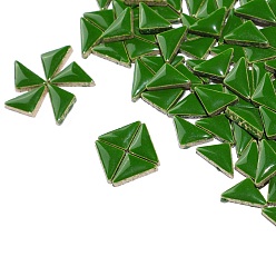 Зеленый Треугольные фарфоровые кабошоны, мозаичные плитки, для поделок из мозаики своими руками, рамки для картин и многое другое, зелёные, 16x9x4 мм, 100 г / набор