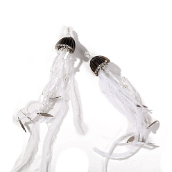 Черный Подвески из ткани в виде медузы, со стеклянными бисеринами, чёрные, 150 мм