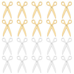 (52) Непрозрачная лаванда 20 шт. 2 цвета 201 подвески из нержавеющей стали, ножницы очарование, разноцветные, 16x10x1 мм, отверстие : 1.6 мм, 10 шт / цвет