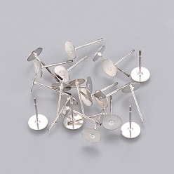 Серебро Изделия из латуни, серебряный цвет гальваническим, 12x6 мм, штифты : 0.7 мм