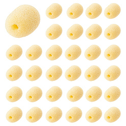 Champagne Yellow 30Pcs Microphone Sponge Sleeve, Oval, Champagne Yellow, 15x9mm, Hole: 1.8mm