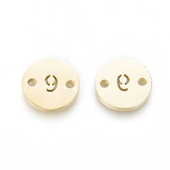 Number Номера 304 звенья из нержавеющей стали, ионное покрытие (ip), лазерная резка, для изготовления ювелирных изделий, плоские круглые с пит. 9, золотые, кол. 9, 10x1 мм, отверстие : 1.4 мм