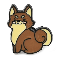 Собака Броши из черного сплава с эмалью, кокосового коричневый, собака, 26.5x23 мм