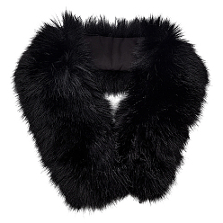 Черный 1 воротник из искусственного меха лисы, прямоугольные, чёрные, 830~860x130x4 мм