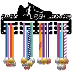 Sports Спортивная тема железная вешалка для медалей настенная стойка для дисплея, 3-линия, с винтами, Бег, спортивный, 130x290 мм, отверстие : 5 мм