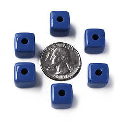 Royal Blue Opaque Acrylic Beads, Cube, Royal Blue, 12.5x12.5x12.5mm, Hole: 3.5mm, about 263pcs/500g