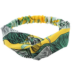 Морско-зеленый Повязки на голову из ткани с цветочным принтом в стиле бохо, аксессуары для волос с эластичной оберткой для девочек и женщин, цвета морской волны, 260x67 мм