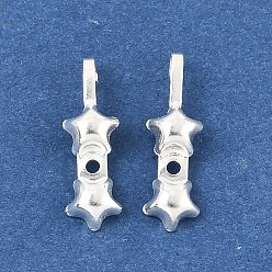 Серебро 925 шарики из стерлингового серебра, Калотте заканчивается, звезда, серебряные, 10x5 мм, отверстия : 1.6 mm и 1 мм, внутренний диаметр: 2.5 мм