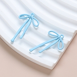 Светло-Голубой Подвески из сплава , бантом, Небесно-голубой, 32x20 мм