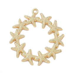 Золотой Подвески из сплава , стойки покрытие, долговечный, без свинца и без кадмия, морская звезда, золотые, 38.5x35.5x2.3 мм, отверстие : 2 мм