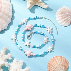 Tortoise Кулон украшения, с непрозрачным акрилом и АБС-пластиком, искусственным жемчугом, стеклянными зернышками, натуральным говлитом, синтетической бирюзой, фарфоровыми бусинами ручной работы и застежками-лобстерами из цинкового сплава, черепаха, 525 мм