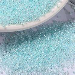 (RR522) Light Aqua Ceylon Миюки круглые бусины рокайль, японский бисер, (rr 522) светло-голубой цейлон, 15/0, 1.5 мм, Отверстие : 0.7 мм , около 27777 шт / 50 г