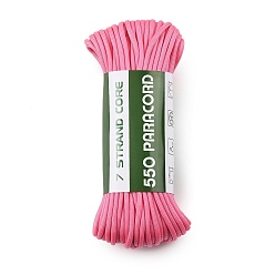 Rose Chaud 550 Cordon de parachute en polyester paracorde, 7 cordon à âme multibrins, couleur unie, rose chaud, 4mm, environ 33.90 yards (31m)/paquet