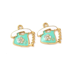 Зеленый 304 нержавеющей стальной эмали подвески, телефонные подвески со стразами, ионное покрытие (ip), золотые, зелёные, 16.5x18.5x3.5 мм, отверстие : 1.8 мм