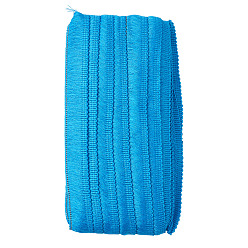 Bleu Bleuet Ruban polyester, bordure en dentelle à franges, bleuet, 7/8~1 pouces (23~25 mm), environ 25m / carte