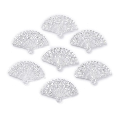 Серебро Прозрачные акриловые подвески, вентилятор, серебряные, 20.5x30x3 мм, отверстие : 1.8 мм, Около 833 шт / 500 г