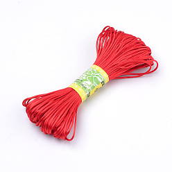 Красный Полиэстеровый атласный шнур «крысиный хвост», для китайского вязания, изготовление ювелирных изделий, 1.5 мм, около 21.87 ярдов (20 м) / пачка, 10 расслоения / мешок