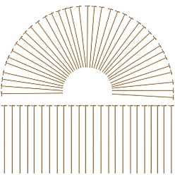 Золотой 300 шт. 304 штифты с плоской головкой из нержавеющей стали, для изготовления ювелирных изделий, золотые, 22 датчик, 35x0.6 мм, Руководитель: 1.4 mm