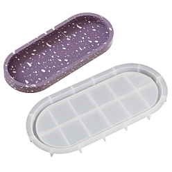 Белый Силиконовые формы для овального лотка своими руками, формы для литья смолы, для уф-смолы, изготовление изделий из эпоксидной смолы, белые, 249x122x15 мм