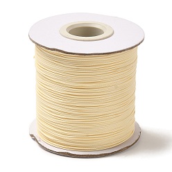 Beige Waxed Polyester Cord, Bead Cord, Beige, 0.5mm, about 169.51~174.98 Yards(155~160m)/Roll