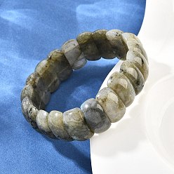 Лабрадорита Браслеты из бусин, выполненные из натурального лабрадорита в форме изогнутой прямоугольной плитки., внутренний диаметр: 2.24 дюйм (5.7 см)
