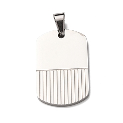 Нержавеющая Сталь Цвет 304 подвески из нержавеющей стали, прямоугольный шарм, цвет нержавеющей стали, 35x22x2.5 мм, отверстие : 7x5 мм