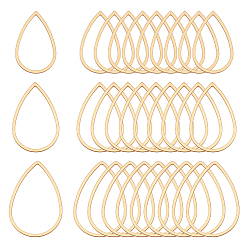 Настоящее золото 18K 30 шт. 3 стили 304 соединительные кольца из нержавеющей стали, слеза, ионное покрытие (ip), реальный 18 k позолоченный, 25.5~32x17~22x1 мм, внутренний диаметр: 23~29.5 мм, 10 шт / стиль