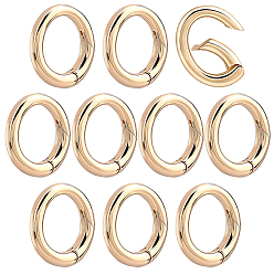 Золотой 10шт. латунные пружинные кольца-затворы, овальные, золотые, 14x11 мм