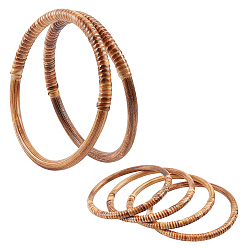 Цвет Древесины Сплетенные из ротанга деревянные ручки, для аксессуаров замены сумочки, кольцо, деревесиные, 154x13 мм