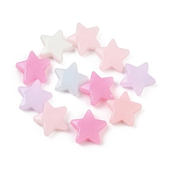 (52) Непрозрачная лаванда Пластиковые бусины, имитация желейных бусин, звезда, разноцветные, 13x14x5 мм, отверстие : 1.8 мм, 1162 шт / 500 г