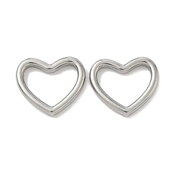 Нержавеющая Сталь Цвет 304 нержавеющей стали связывающий кольца, разъем сердца, не тускнеет, цвет нержавеющей стали, 13.5x15.5x2.5 мм, внутренний диаметр: 11x12 мм