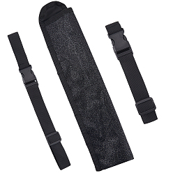 Черный Складная сумка для хранения вееров Oxford с цветочным принтом в китайском стиле, пылезащитный чехол для ручного вентилятора, прямоугольные, чёрные, 33x7.5x2 см