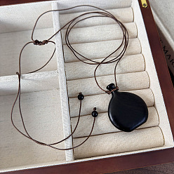 Черный Кулон в виде деревянного кувшина для спиртного, регулируемый шнурок, длинные цепочки для женщин и мужчин., чёрные, 49.21 дюйм (125 см)