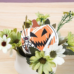 Оранжевый Украшения для Хэллоуина, Деревянные фигурки тыквы для украшения домашнего рабочего стола, оранжевые, 90x85x17 мм