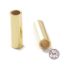 Золотой 925 бусины-проставки из стерлингового серебра, колонка, золотые, 6x2 мм, отверстие : 1.5 мм, около 146шт(10г)/мешок