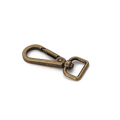 Античная Бронза Застежками сплава поворотные, поворотный карабин-лобстер, античная бронза, 56x22 мм