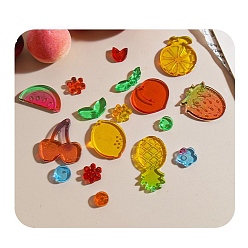 Other Fruits Силиконовые формы, подвесные формы, формы для литья гипсовой смолы, белые, фрукты, 104x113x4.5 мм, отверстие : 1~1.5 мм, внутренний диаметр: 10~43 мм и 10~36 мм