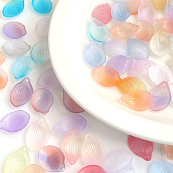 (52) Непрозрачная лаванда Акриловые подвески, матовые, градиент цвета, лепесток, разноцветные, 23.3x16 мм, отверстие : 1.6 мм, Около 1440 шт / 500 г