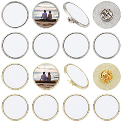 Плоский Круглый Наборы для самостоятельной сублимации 10 заготовок для броши и изготовления булавок, в том числе оправы для броши из цинкового сплава и кабошоны, с 10 наборами сплав сублимационная заготовка для броши булавка, плоско-круглые, 25.5 мм
