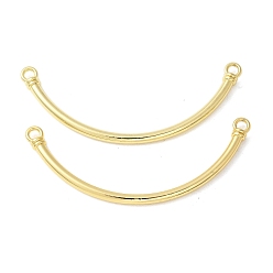 Золотой Подвески-соединители из изогнутой трубки из сплава, стойки покрытие, золотые, 63x24x3 мм, отверстие : 2.5 мм